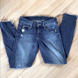 Distressed Blue Jeans